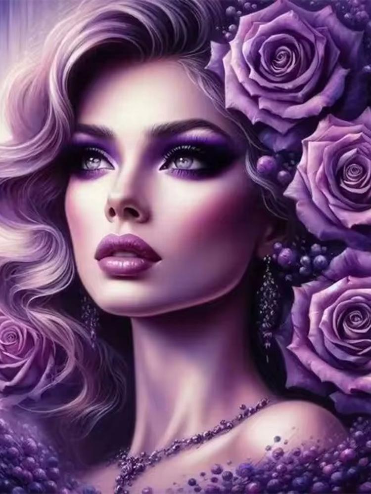 Diy 5d Diamond Painting Flower Fairy Full Mosaic Embroidery Beautiful Woman Rhinestone Picture Lady Jewelry Cross Stitch Kits