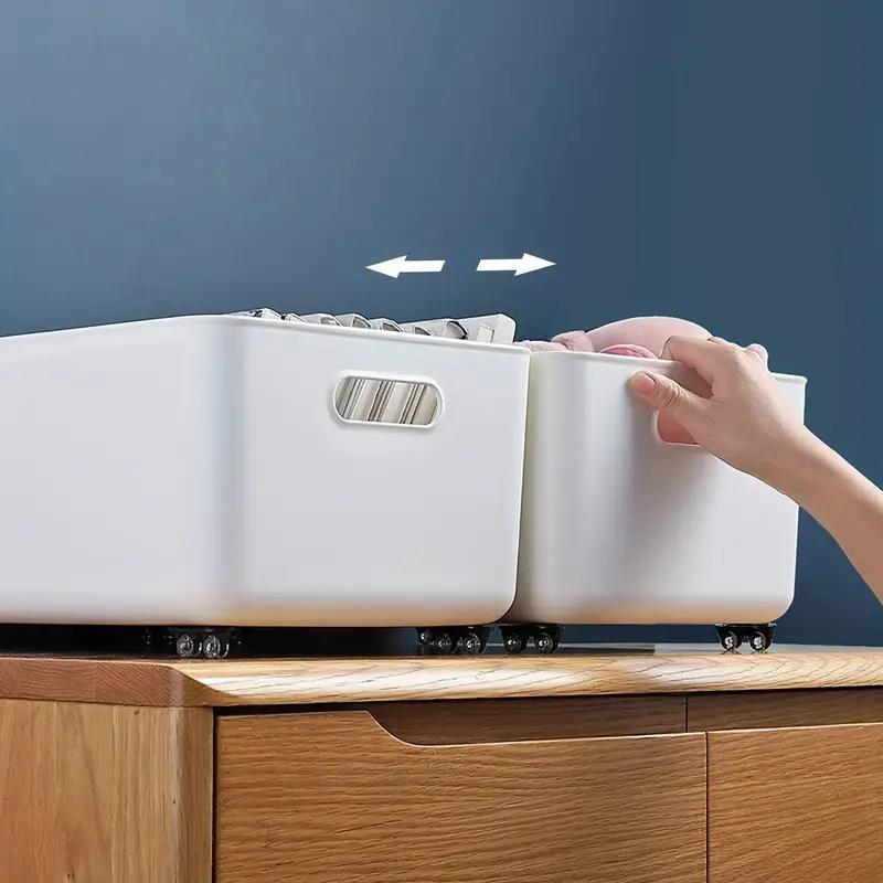 4pcs Adhesive Pulley Storage Box Casters Trash Can Self-Adhesive Furniture Caster Wheel Home Silent No Scratches Box Wheels