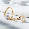 14kgf Cross Cubic One-Touch Earrings (925 Silver) Cser0016