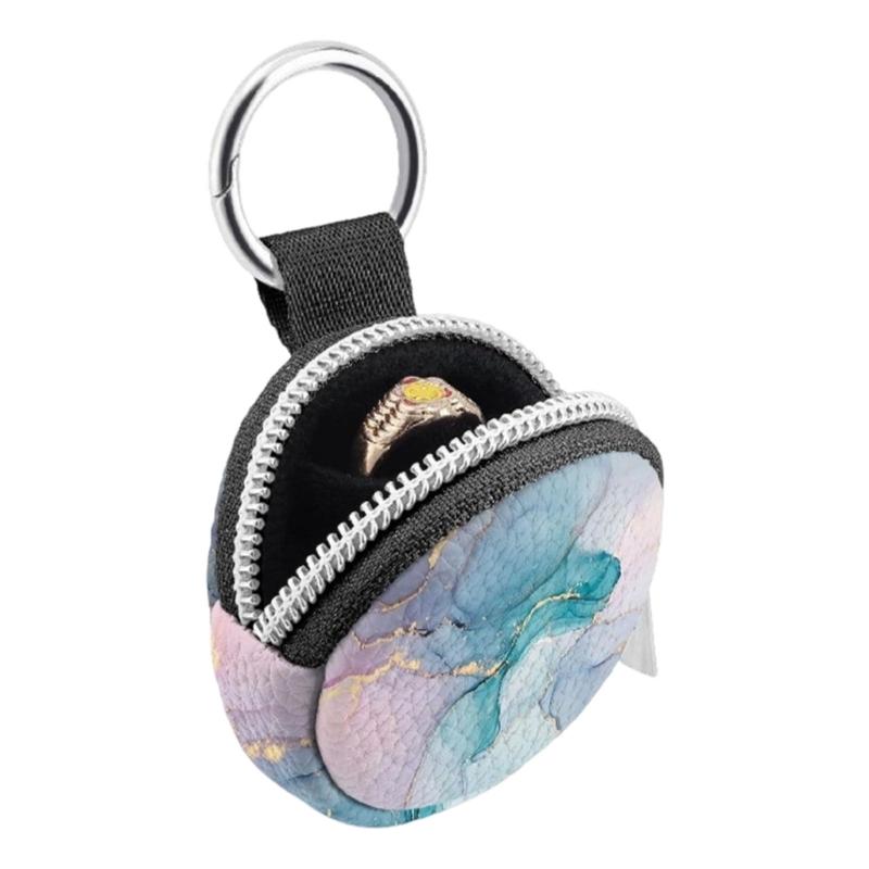 Small Travel Jewelry Organizers Soft Leather Case With 4 Color Addition For Earrings Rings Necklace Storage