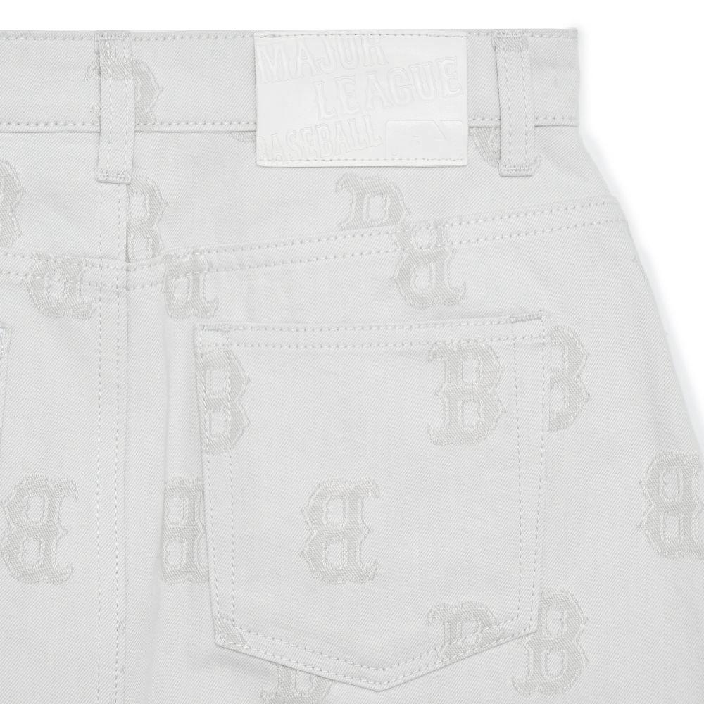 New MLB Boston Red Sox Denim Short Skirts Women's Cream 3FDSM0133-43CRS