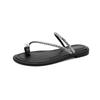 Fashion pearl rivets clip toe slippers women crystal beading narrow band flip flops new summer beach slides shoes  sandalias mujer