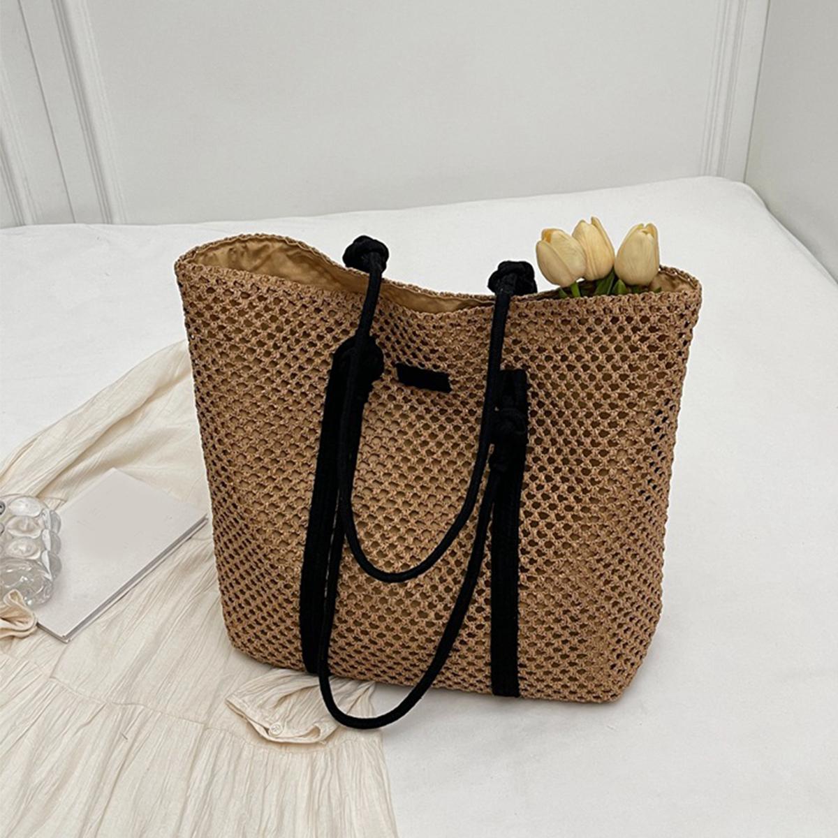 Hand-woven Women s Shoulder Handbag Bohemian 2026 Summer Fashi Straw Beach Tote Bag Travel Shopper Weaving Shopping Bags хаки