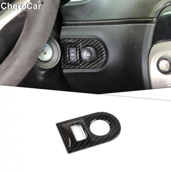 

Carbon Fiber HUD Button Cover Heads Up Display Trim For Chevrolet Camaro 2010-15