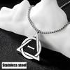 Men Therian Stainless Steel Necklace New Therian Pride Symbol Geometric Pendant Neck Chain Punk Jewelry Gifts