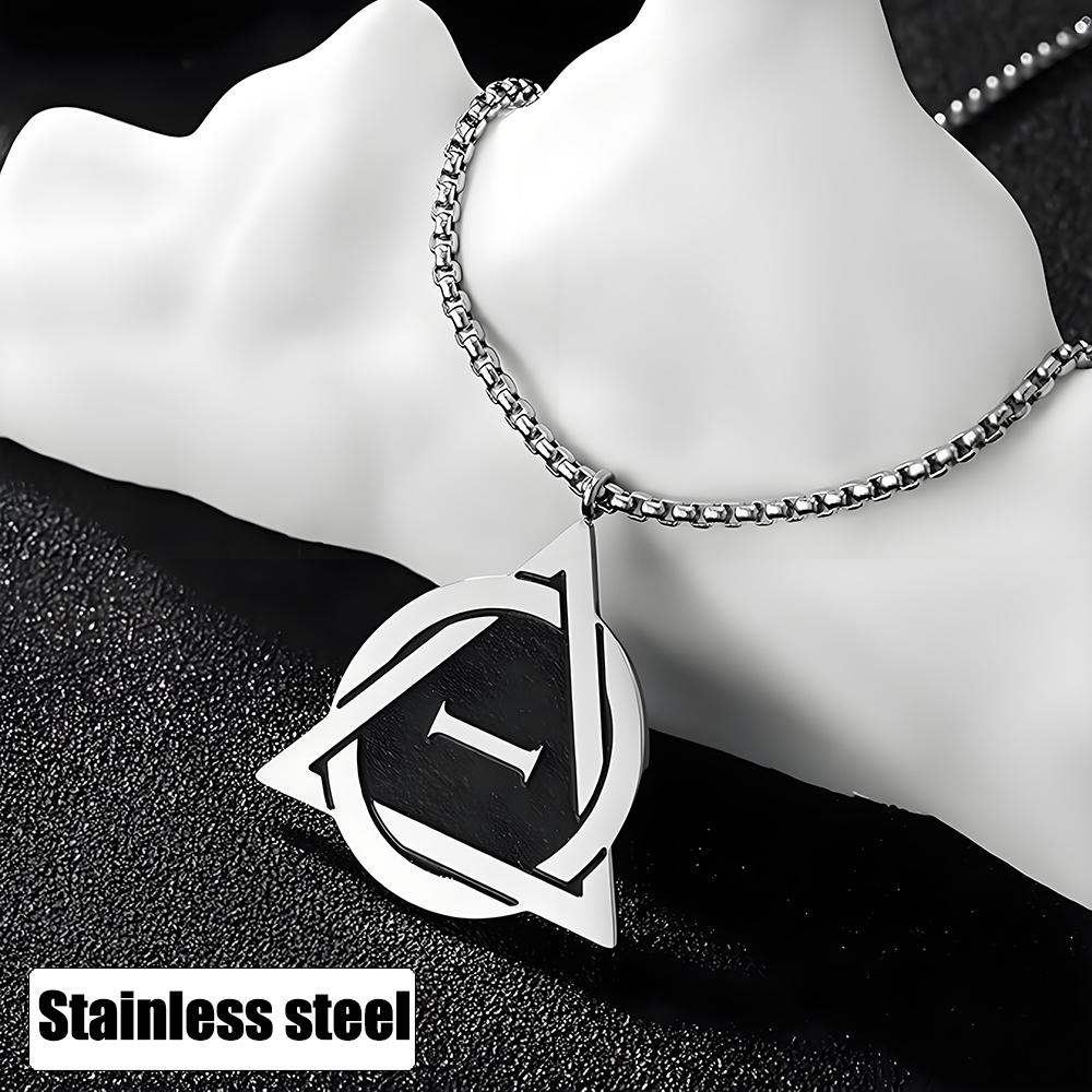 Men Therian Stainless Steel Necklace New Therian Pride Symbol Geometric Pendant Neck Chain Punk Jewelry Gifts