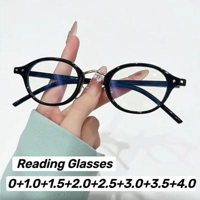 Retro Oval Small Frame Presbyopia Glasses HD Blue Light Blocking Reading Glasses for Men Women Diopter To +4 0