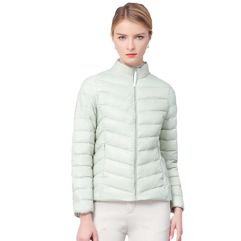 Women's Lightweight White Duck Down Jacket - 2026 Autumn/Winter, Warm Versatile Outerwear with Stand Collar