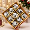 2025 Cross Border New Ink Style Christmas Ball, Sparkling Powder and Hand Drawn Christmas Ball Decoration Window Pendant