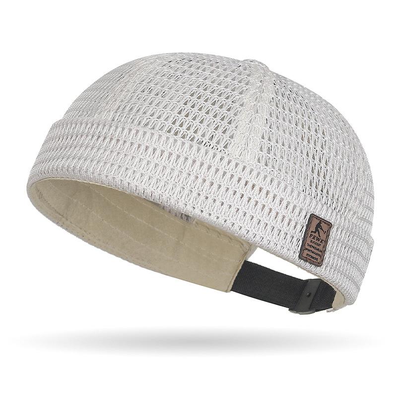 

Leather Label Hollowed-out Large Mesh Tang Hats for Men and Women Hip-hop Breathable Landlord Hats Adjustable 55-60cm