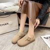 Fashion 2025 Spring and Autumn Casual Fashion Cork Loafers Fur Slip-on Buckle Mules Flat Comfortable Sneakers Zapatillas De Mujer