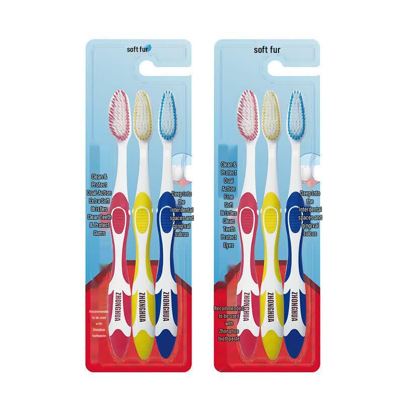 Zhonghua Dual-Action Soft Bristle Toothbrushes (6-Pack)