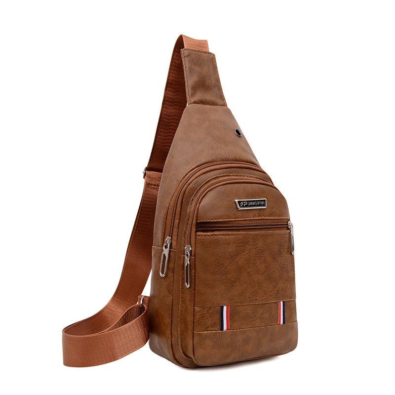 

Нагрудная сумка унисекс, простая сумка для хранения, легкий дорожный маленький рюкзак, сумка через плечо, модные повседневные сумки на одно плечо светло-коричневого