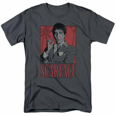 Scarface Tony T Shirt Licensed Gangster Movie Tony Montana Retro Tee Charcoal