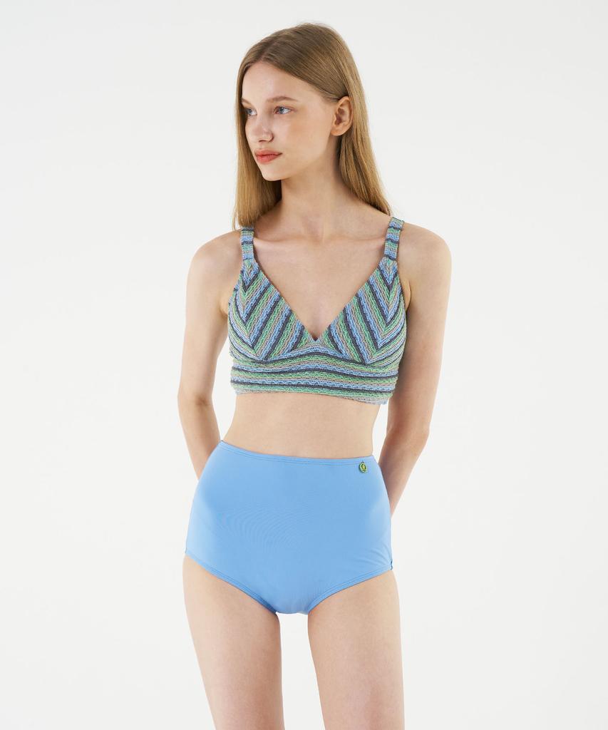 Kolallikeu Triangle High-Waisted Bikini Blue