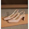 Fashion Thick High Heels Summer Wear Cool Temperament Single Shoes Soft Leather Bag-toe Sandals Women