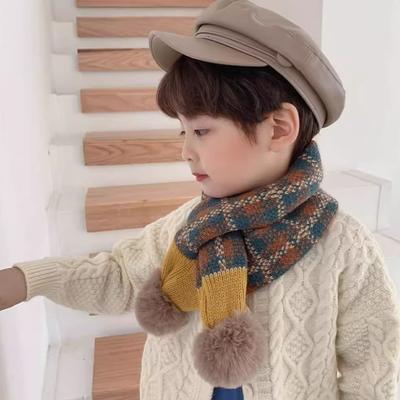Boys' And Girls' Autumn And Winter Warm Neck Warmer Knitted Cross Scarf