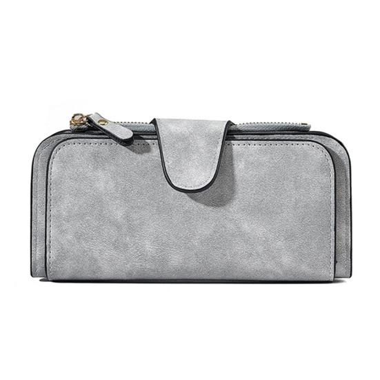 Women Long Wallet Large Capacity Card Holder Trifold Clutch Purse with Zipper Pocket 16 Card Slots ID Windows for Dates Work Party