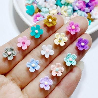 100 Stück Neue Niedliche Mini 9mm Blume Flache Rückseite Harz Scrapbooking DIY Schmuck Handwerk Dekoration Zubehör