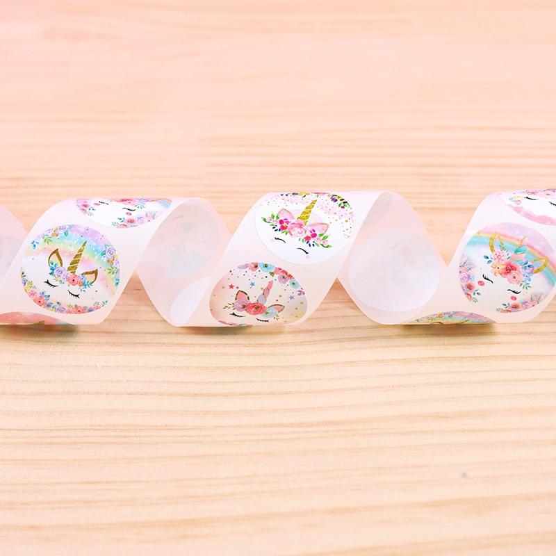 500Pcs Unicorn Sealing Stickers Kids Gift Wrapping DIY Stickers Unicorn Birthday Party Decoration Girls Baby Shower Supplies