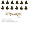 12Pcs Christmas Bell Ornaments Set with Jute Rope DIY Wind Chime Craft Kit Rustic Metal Decor for Holiday