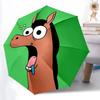 1pc Horse Expression Automatic Folding Umbrella Automatic Open/Close, 8-Rib Durable Frame, Compact Travel Umbrella Suitable032