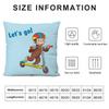 Curious G-George Cartoon Pillow Case Sofa Living Room Bedroom Double-sided Printing Square Cushion Nap Time Pillow Case