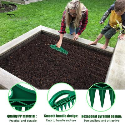 Εγχειρίδιο Seeds Spreader Seed-in Gardening Dibbler 12-Hole Soil Digger Portable Seeds Spacer Soil puncher for Planting Seeds Soil Loosening