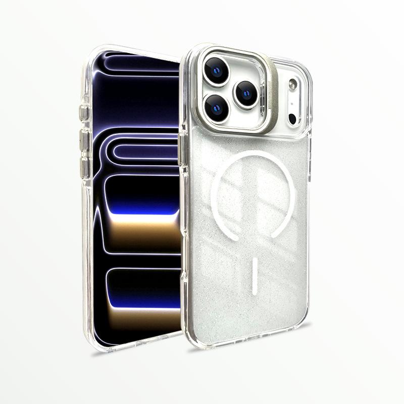 iPhone 17 Pro Max Glitter Invisible Stand Magnetic Case with Drop Protection iPhone 17 Pro Max