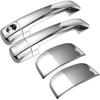 Car Door Handle Cover Kit Compatible for Toyota Tundra 2007-2018, Durable Plastic Silver Tone