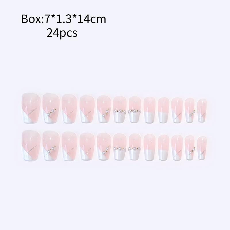 Wearing Nail Hand Nails Fashion Highgrade Cute Pink Blush Nail Patch Style