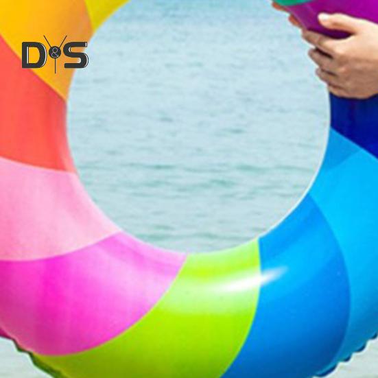 Anti-leak Kids Swimming Ring Smooth Fun Inflatable Rainbow Swimming Ring