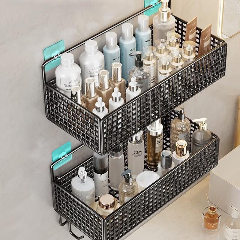 LISM Wall Mounted Storage Basket with Hooks