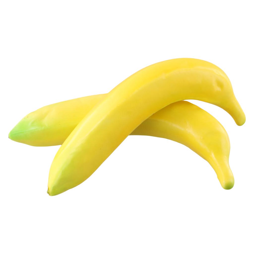 2pcs 20cm Artificial Bananas Decorative Plastic Fake Fruit Realistic Display Photos Simulation Banana Home Fruits Decoration