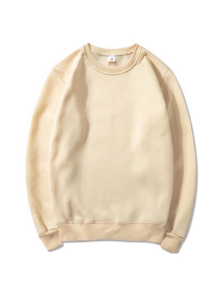 Unisex volná fleecová mikina s kulatým výstřihem - Podzimní/Zimní ležérní oblečení