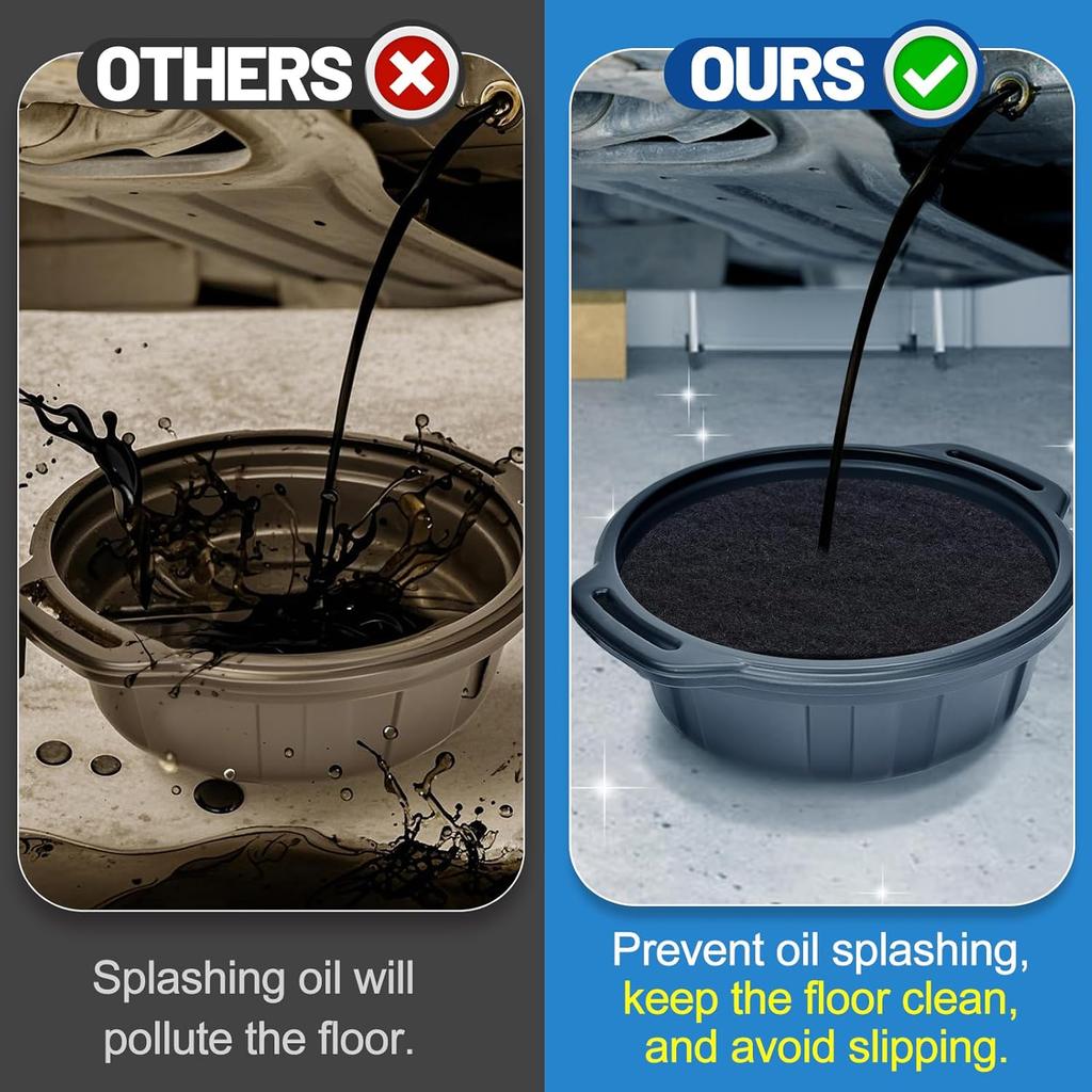 Bigmeta Round Splash Pad For Oil Drain Pan, Fit 1.5-20 Gal Drip Catcher Pan, Heat-Resistant, No Splatter Change Mat For Car Transmission Oil Changing