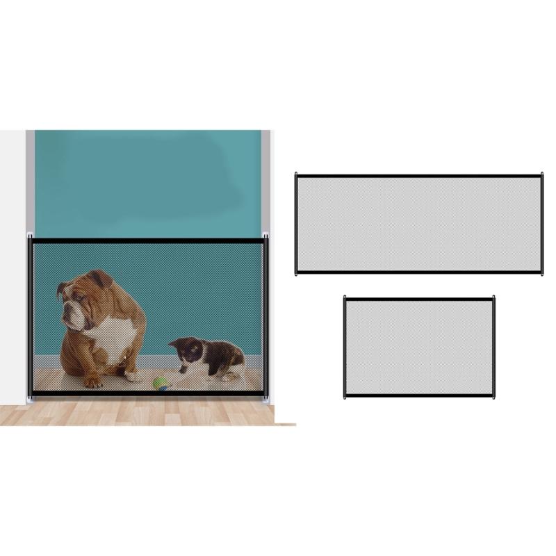 Foldable Pet Fence for Dogs Space-Saving Design for Bedroom and Dining Area Convenient Dogs Mesh Barrier for Protect