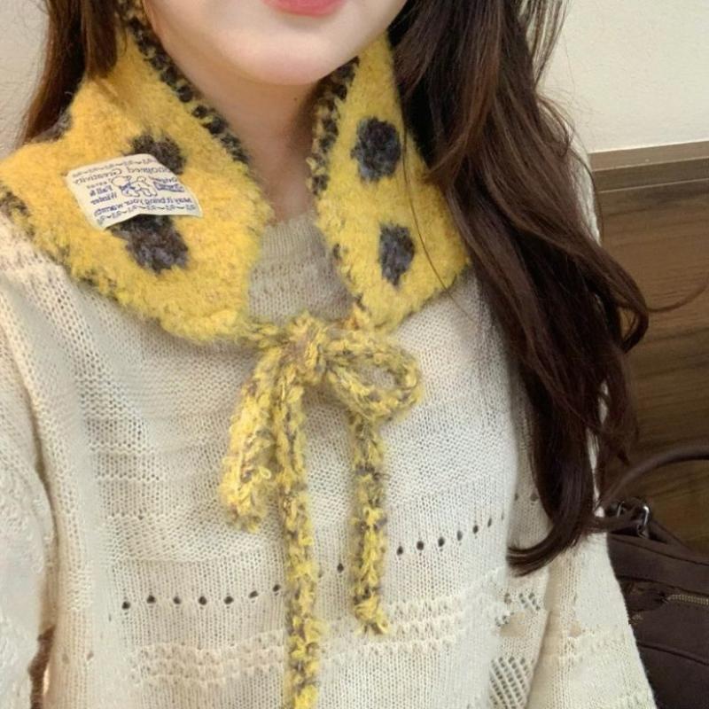 Winter Girls Knitted Earmuffs Cute Color Women Dots Strap Ear Protection Lady Warm Versatile Earflap