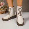 Leather Ankle Boots Female 2026 New Plush Thickened Cotton Women Shoes High Winter Warm Short Boots Warm Non-slip Boots Women