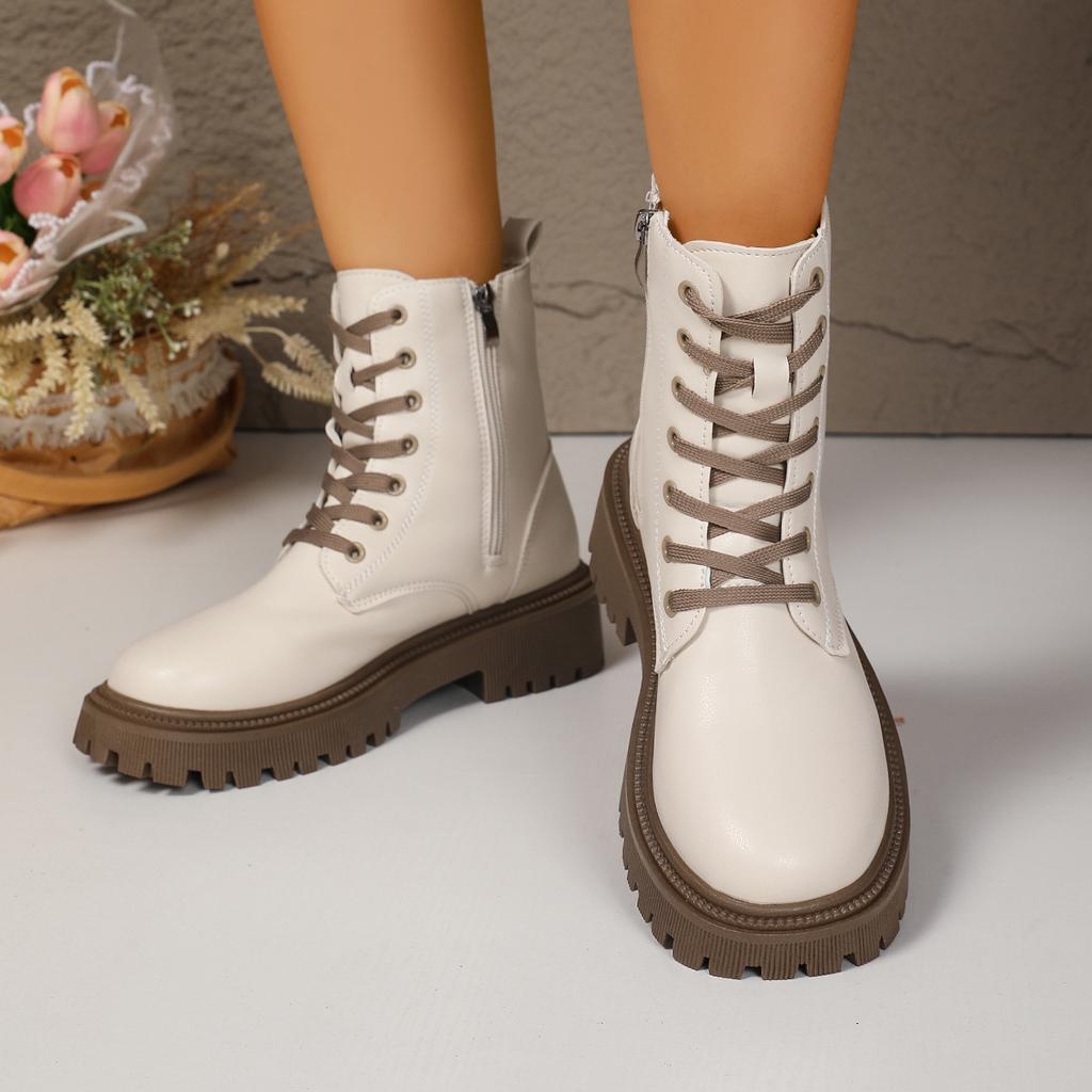 Leather Ankle Boots Female 2026 New Plush Thickened Cotton Women Shoes High Winter Warm Short Boots Warm Non-slip Boots Women