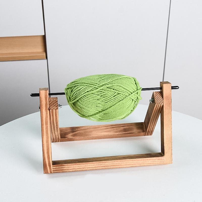 Holz-Garnspender 360 Grad drehbarer Holz-Garnhalter Ständer Schreibtisch Garnrollen-Organisator Für Strickprojekt