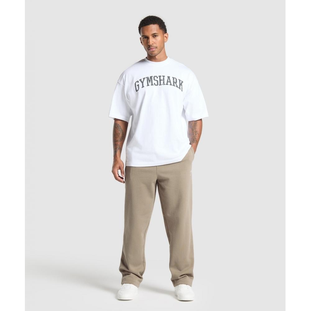 Gymshark Pantalón de chándal recto Crest Lifestyle Marrón A5a1o Nc0s