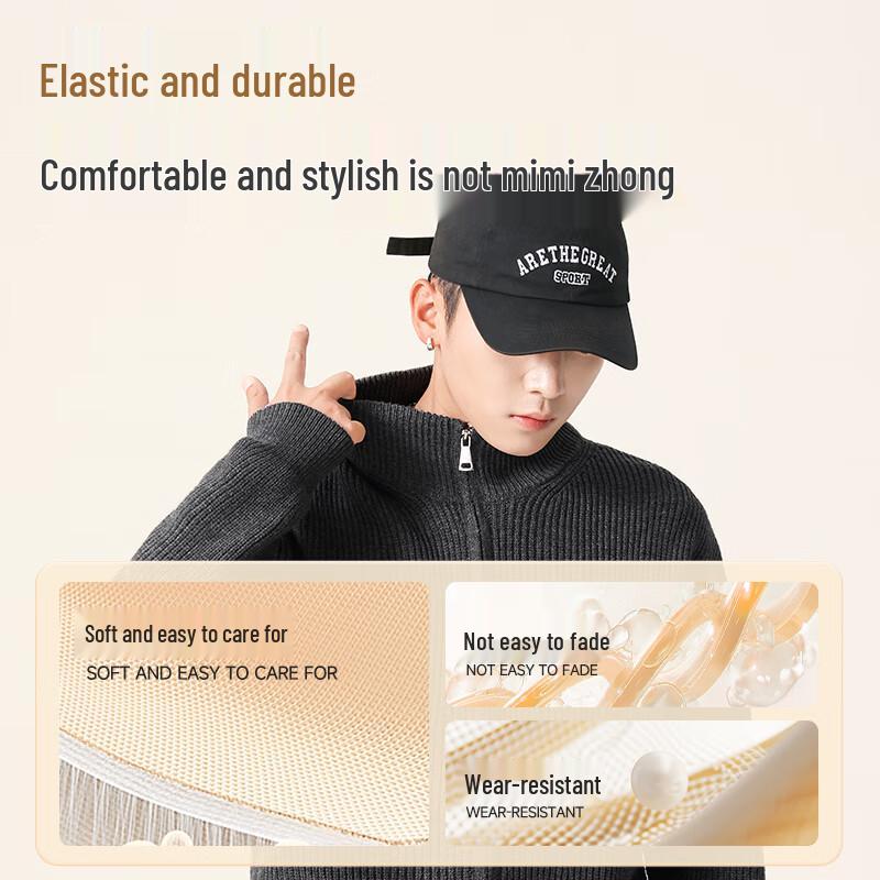 MINISO Men's Vintage Loose Knit Cardigan Sweater