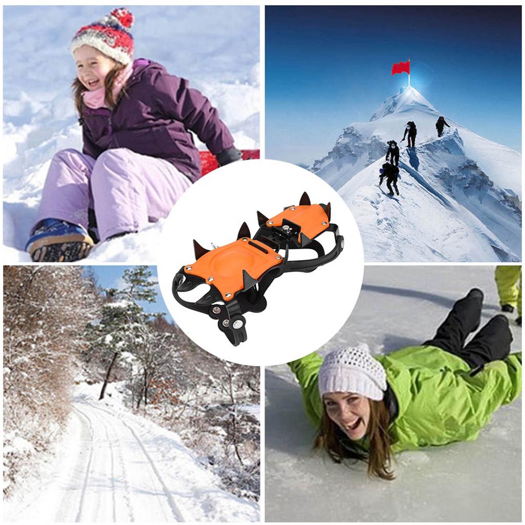 Portable Outdoor Sports 10 Toothed Snow Crampons Slip Resistant Ice Gripper