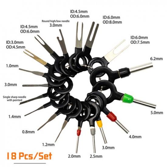 52pcs Terminal Removal Tool Electrical Wire Plug Connector Pin Extractor Kit Car