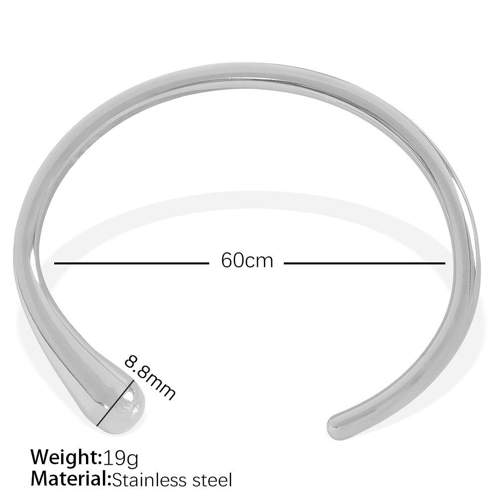 

Минималистичный открытый браслет-капля: Браслет из титановой стали с зеркальной полировкой для женщин