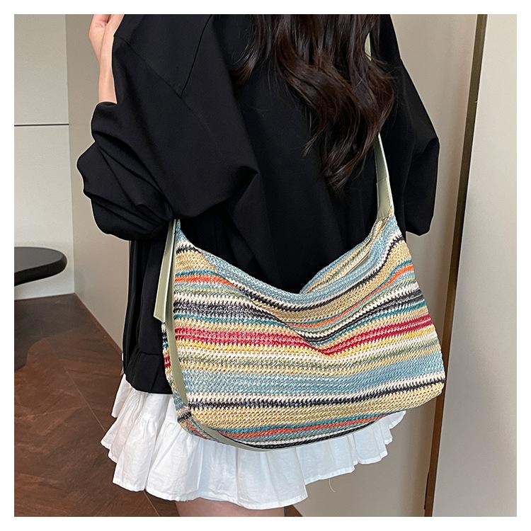 Bags Women's new woven large bags Tote bags Straw beach vacation bags Portable shoulder messenger bags