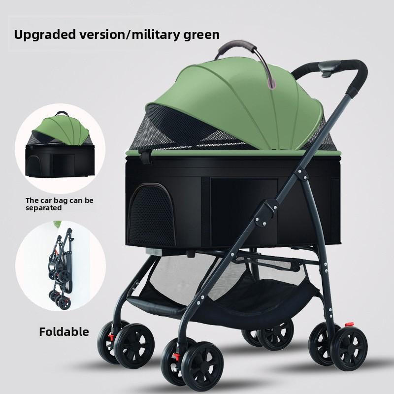 3-in-1 Pet Dog Stroller, Dog Wagon with Removable Carrier, Cat Stroller for Medium Dogs Up To 55lbs, Easy Foldable Pet Stroller