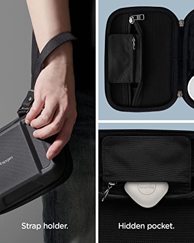 Spigen Rugged Armor Pro Gadget Pouch, Travel Pouch, Cable Storage Pouch, Convenient for Travel and Business Trips, Small Item Storage, AFA04536 (Black