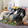 Horse Print Flannel Blanket, High Quality Comfortable for All Seasons, Home Decor, Warmth and Comfort, Perfect for Christmas Gifts